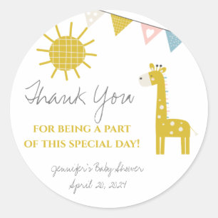 Sticker Rond Giraffe d'or, Neutre sur le genre, Favoriser le Ba