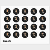 Sticker Rond Giraffe Émergente D'Un Zipper (Feuille)