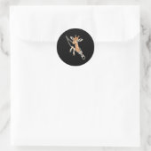 Sticker Rond Giraffe Émergente D'Un Zipper (Sac)