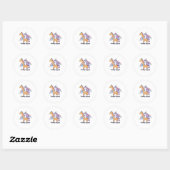 Sticker Rond Giraffe et Unicorne (Feuille)