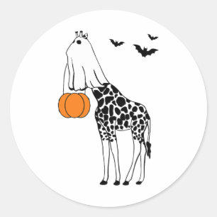 Sticker Rond Giraffe Halloween Drôle Halloween Costumes de tenu