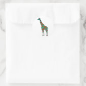 Sticker Rond Giraffe Impression Brown et Turquoise (Sac)