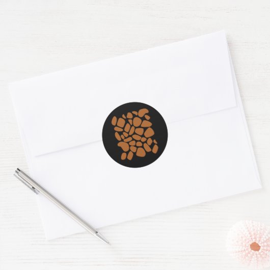 Sticker Rond Giraffe Imprimer Motif Trick Ou Treat Jungle Anima (Enveloppe)