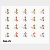 Sticker Rond Giraffe Joyeux Noël (Feuille)