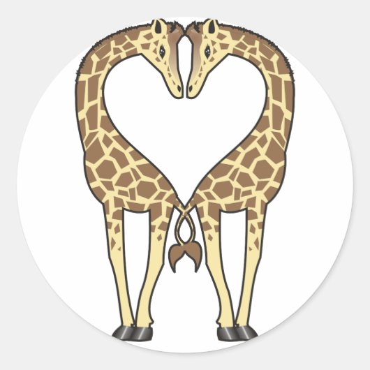 Sticker Rond Giraffe Love (Devant)