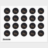 Sticker Rond Giraffe Love In the Moonlight (Feuille)
