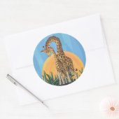 Sticker Rond Giraffe maman et bébé (Enveloppe)