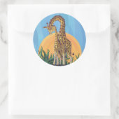 Sticker Rond Giraffe maman et bébé (Sac)