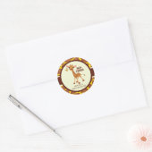 Sticker Rond Giraffe & Papillon, Baby shower (Enveloppe)