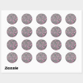 Sticker Rond Giraffe rose chaude et noire (Feuille)