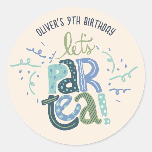 Sticker Rond Giraffe Tea Party Anniversaire de enfant Party Inv (Devant)