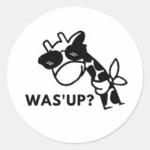 Sticker Rond Giraffe What's Up (Devant)