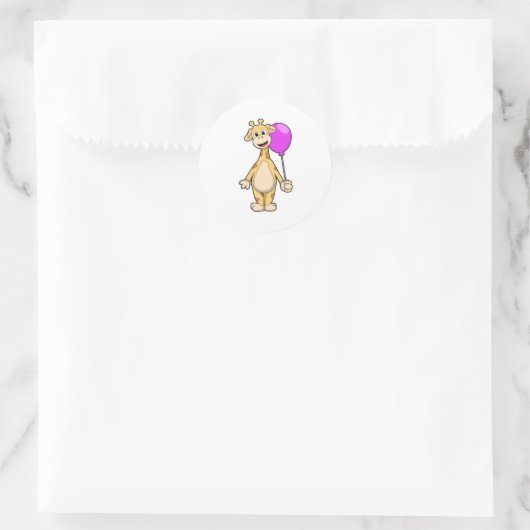 Sticker Rond Giraffe with Balloon (Sac)