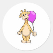 Sticker Rond Giraffe with Balloon (Devant)