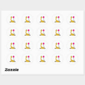 Sticker Rond Giraffe with Balloon (Feuille)