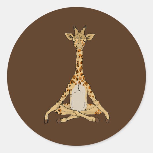 Sticker Rond Giraffe Yoga (Devant)