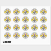 Sticker Rond Giraffes Heureuses Saintes-Valentin (Feuille)