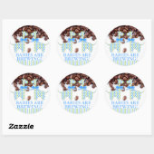 Sticker Rond Giraffes jumeaux Les bébés brassent du Baby shower (Feuille)