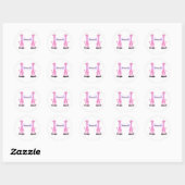 Sticker Rond Giraffes Roses Prochainement (Feuille)