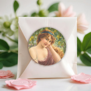 Sticker Rond Girl by Lemon Tree by Emile Vernon