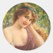 Sticker Rond Girl by Lemon Tree by Emile Vernon (Devant)