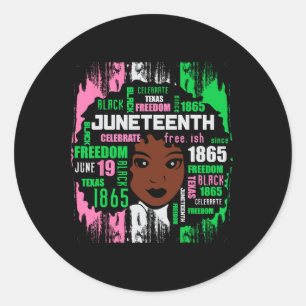 Sticker Rond Girl Cute Aka JunetDix Tee Histoire noire Amérique