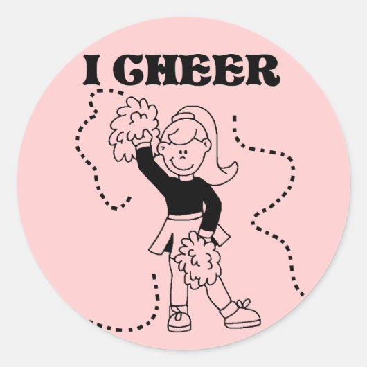 Sticker Rond Girl I Cheer Tshirts et cadeaux (Devant)