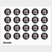 Sticker Rond Girl Level 12 Déverrouillé Jeu vidéo 12e anniversa (Feuille)