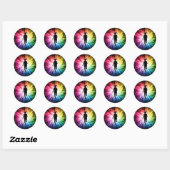 Sticker Rond Girl Marathon Runner (Feuille)