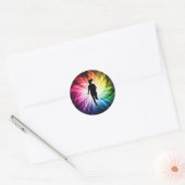 Sticker Rond Girl Marathon Runner (Enveloppe)