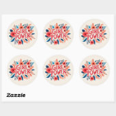 Sticker Rond Girl Power (Feuille)