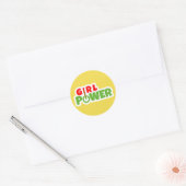 Sticker Rond Girl Power (Enveloppe)