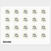 Sticker rond Girl Power (Feuille)