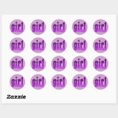 Sticker Rond Girl Power (Feuille)