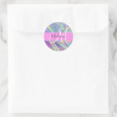 Sticker Rond Girl Rainbow Holographic Iridescente Monogramme No (Sac)