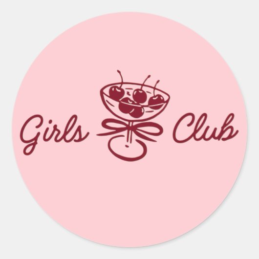 Sticker Rond Girls Club (Devant)