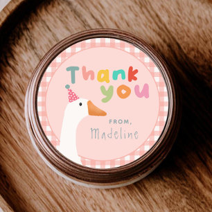 Sticker Rond Girls Pink Two Silly Goose Farm 2e anniversaire