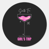 Sticker Rond Girls Trip Beach Drink Santa Fe New Mexico (Devant)