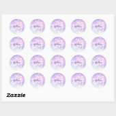 Sticker Rond Girly Sparkly Unicorn Rainbow Hearts Monogramme (Feuille)