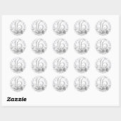 Sticker Rond Girly Sweet 16th Marble Parties scintillant argent (Feuille)