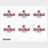Sticker Rond GirlzRock ! Logo extrême (Feuille)