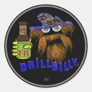 Sticker Rond Gisement de pétrole de BLEU de DRILLBILY