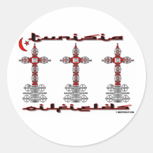 Sticker Rond Gisements de pétrole de la Tunisie, têtes de