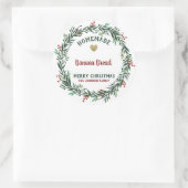 Sticker Rond Gîtes Joyeux Noël Fruits rouges Fruits Wreath (Sac)