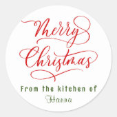 Sticker Rond Gîtes Joyeux Noël Personnalisé (Devant)