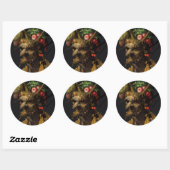 Sticker Rond Giuseppe Arcimboldo - Quatre saisons en une tête (Feuille)