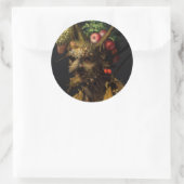 Sticker Rond Giuseppe Arcimboldo - Quatre saisons en une tête (Sac)