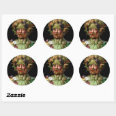 Sticker Rond Giuseppe Arcimboldo - Vertumnus (Feuille)
