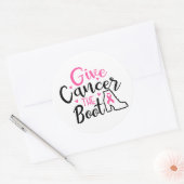 Sticker Rond Give Breast Cancer The Boot Awareness (Enveloppe)