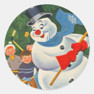Sticker Rond Givré vintage sur des patins